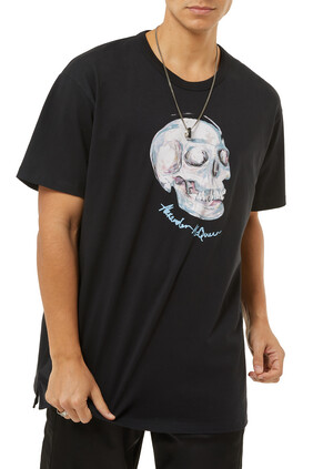 Watercolor Skull Printed T-shirt